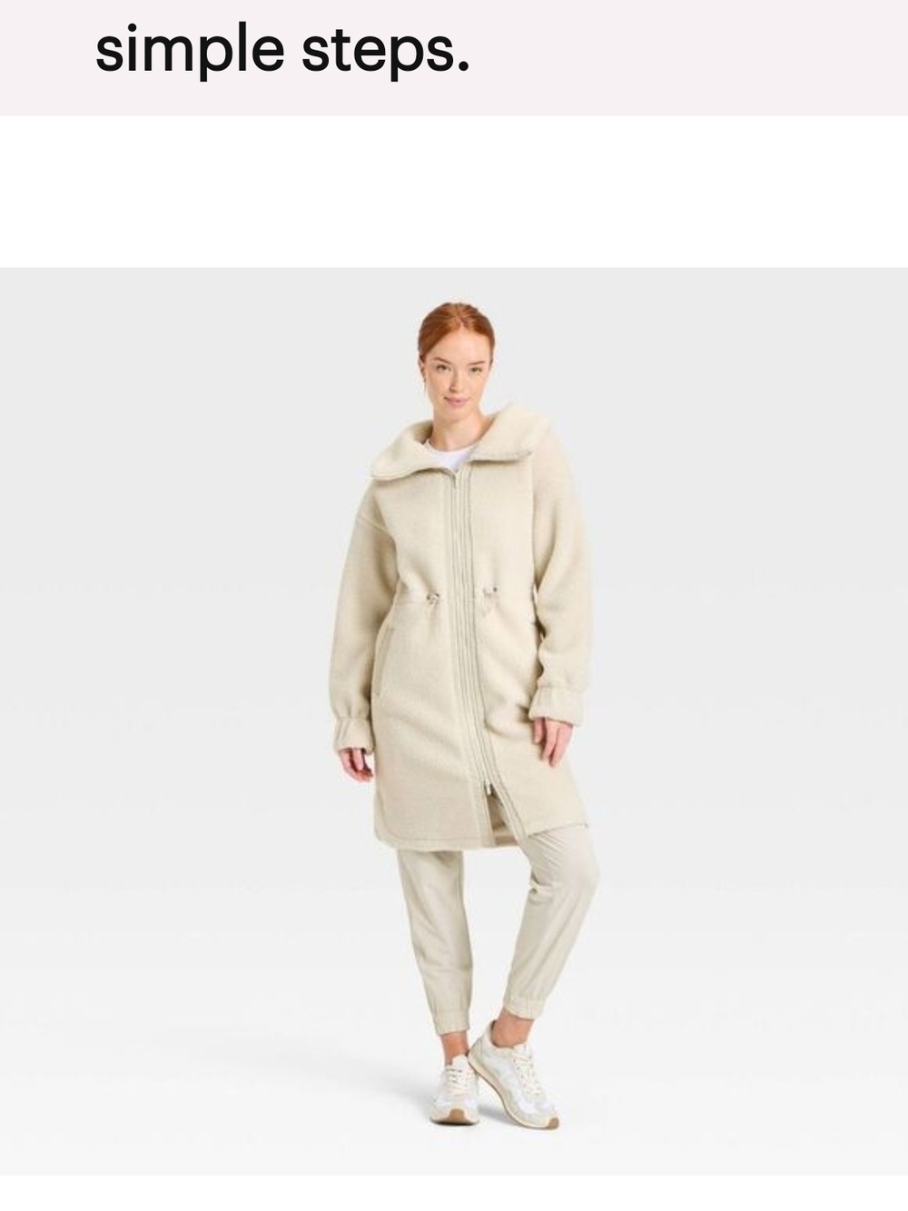 all in motion Cream Teddy Fleece Zip Jacket
